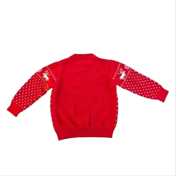 GRANDWISH Red Baby Boys Girls Christmas Sweater O-Neck Knitted Cotton SZ 4T - Picture 3 of 8